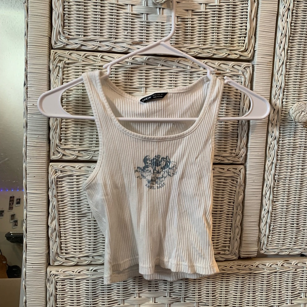 SHEIN “ANGEL BABY” cropped tank top - XS